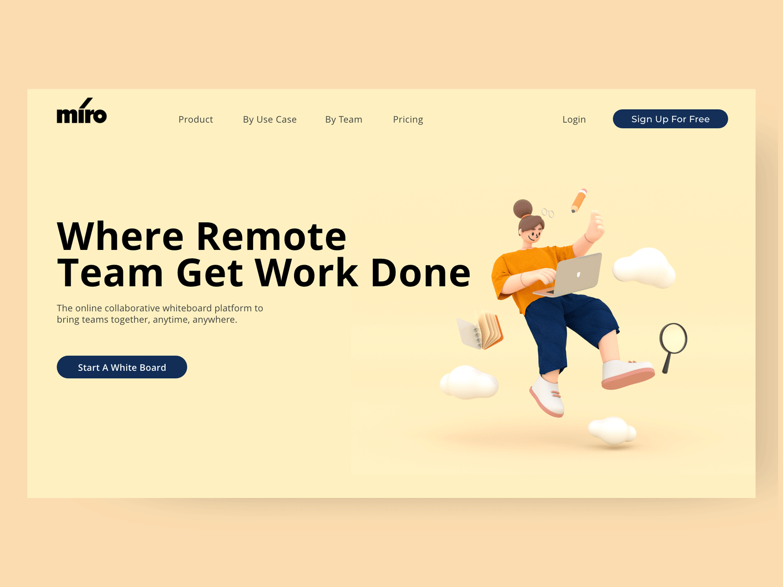 Miro - 3d Ui concept 3d 3d animation 3d website application cleanui dailyui design gradient illustration interaction minimal ui ux website design