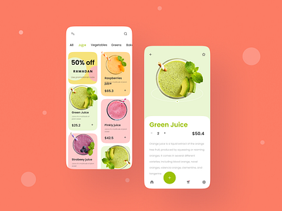 Natural Juice App UI Design app design app ui ashikxql clean ui inteface design juice bar mobile ui mobileapp mobileappdesign natural app