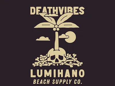 deathvibes beach illustration skull art skull logo summer