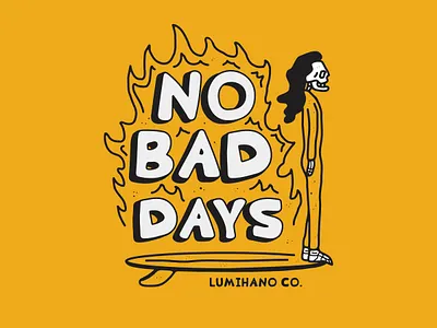 nobaddays1 illustration skeleton skull art