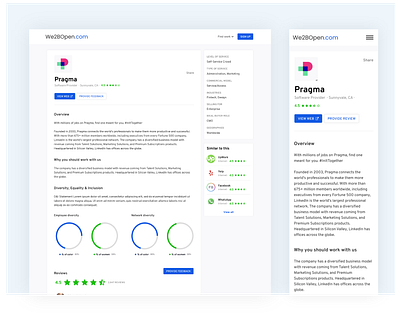 Software profile community minimalist profile profile design profile page ratings responsive design