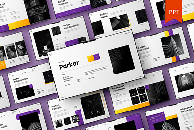 Parker Multipurpose Template clean colorful company corporate google slides keynote modern multipurpose multipurpose template photography pitch deck portfolio powerpoint presentation studio template unique web design web development website