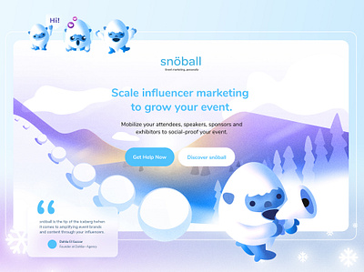 Snoball: Website and Mascot Redesign character design illustration mascot design ui website design yeti