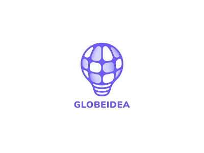 Global Ideas Logo bulb earth globe icon idea lightbulb logo logo design modern purple unique
