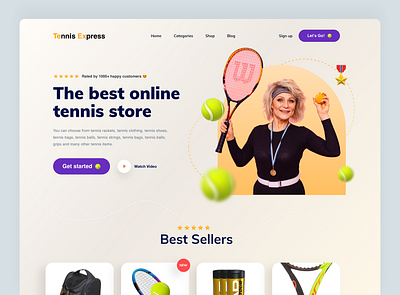 Sports Online Tennis Shop Website design designer ecommerce design exploration graphic design landing landing page minimal online shop product sports template tennis ui visual art visual design webdesign website website concept website design