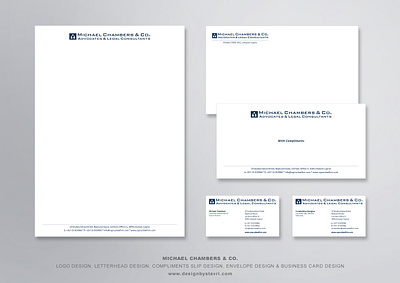 Michael Chambers & Co. Stationery advocates branding business cards compliment slip consultants corporate identity design envelope graphic design law firm lawyers legal adviser letterhead logo logotype stationery