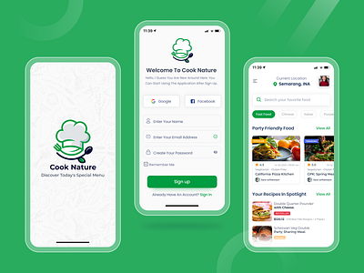 Cook Nature Application Ui/Ux Design app ui app ux creative design mobile mobile app design mobile ui user friendly