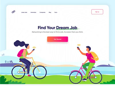 Find Job Landing Page app app design creative find a job in dubai illustraion illustration illustrator job landing minimal mobile print product design search search job typography ui ux web design website