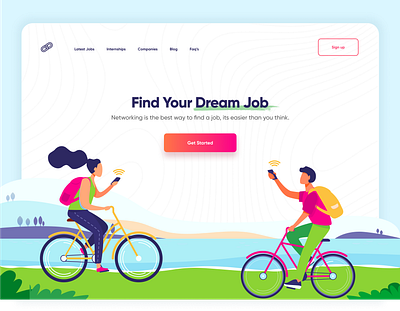 Find Job Landing Page app app design creative find a job in dubai illustraion illustration illustrator job landing minimal mobile print product design search search job typography ui ux web design website