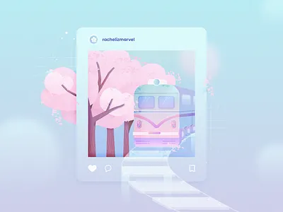 Cherry Blossom cherry cherry blossom cherry blossoms cherryblossom illustration train