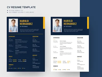 CV Resume Template clean creative cv doc docx infographic job manager microsoft minimalist modern professional resume template word