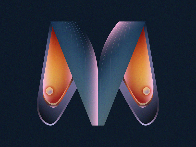 M is for Mussels • 36 Days of Type 2d 36 days of type 36daysoftype 36daysoftype08 alphabet design flat food gradient grain illustration letter m minimal mussel mussels ocean seafood shell typography vector