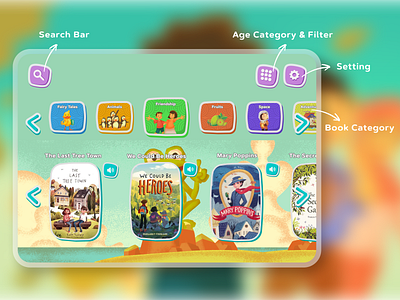 Story Books App for Children app children childrens book daily ui design figma kids kids illustration mobile mobile app mobile app design mobile ui storytelling ui ux