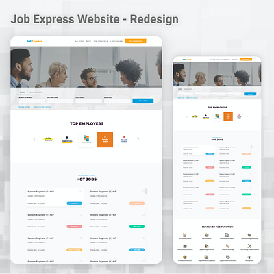 Job Express Website app design job hunting myanmar responsive web design ui design user experience user interface ux design website