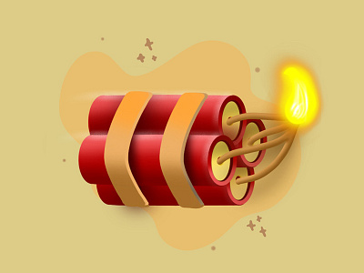 Dynamite blast bomb cracker creativepeddler digital art digitalart dribbble dynamite flat graphic design illustration minimal procreate