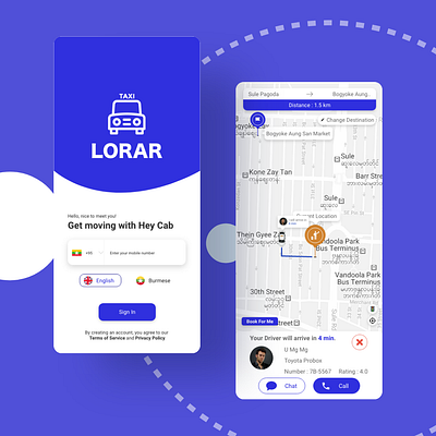 Lorar Passenger App app design mobile app mobile app design mobileapp myanmar ride hailing ui design user experience user interface ux design