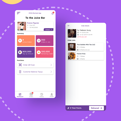 Poya Merchant App app design food order app mobile app mobile app design myanmar restaurant app ui design user experience user interface ux design