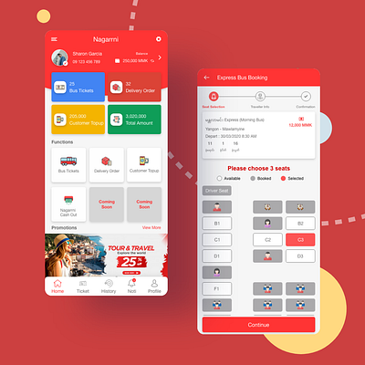 Nagarrni Agent agent app bus ticket design mobile app mobile app design mobileapp myanmar ui design user experience user interface ux design