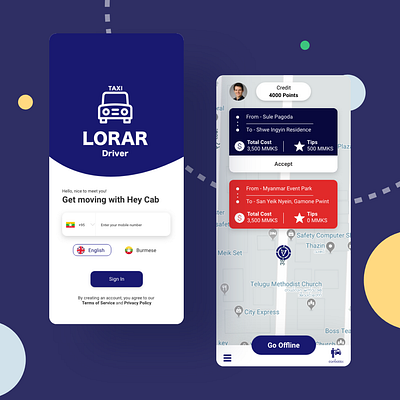 Lorar Driver App app design mobile app mobile app design mobileapp myanmar ride hailing ui design user experience user interface ux design