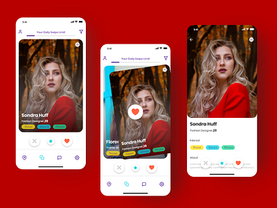 Dating App Concept app ui dating app dating app design ios app design ui uidesign ux uxdesign