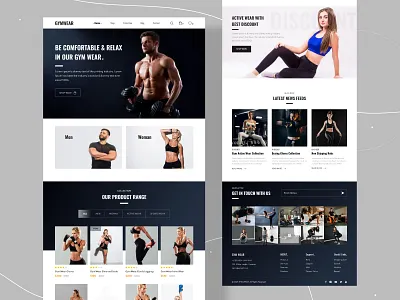 GYMWEAR ECOMMERCE LANDING PAGE app design icon logo mobile mobile app mobile app design ui ux website