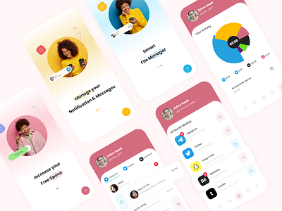 All in one social media all in one app dark mode messenger mobile ui social media manager socialmedia ui uiux ux