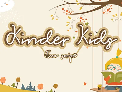 Kinder Kids - Handwritten Script Font branding child children children book illustration childrens book childrens illustration design font font awesome font design font family fonts illustration kid kinder kindergarden kindergarten logo typography