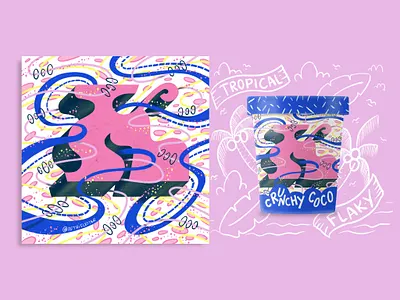 2021 36DOT Series - Letter K alphabet bubbles commercial details hand lettering ice cream illustration mockup packaging playful procreate ribbons tropical typography whimsical