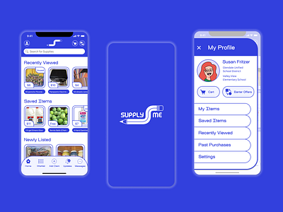 School Supply Trading/Wishlist App app blue blue and white branding edtech education flat illustration kids logo market mobile product design saas students teachers trading ui ux wishlist