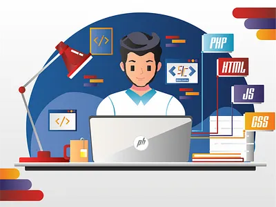 Sinau Coding app comic design flat graphic design illustration illustrator ui ux vector