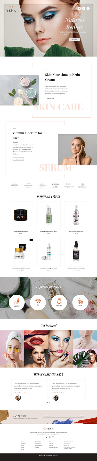 Yena Beauty Cosmetic HTML Template beauty beauty center clean cosmetics ecommerce template html5 makeup modern perfume products responsive html shop shopping skin care store