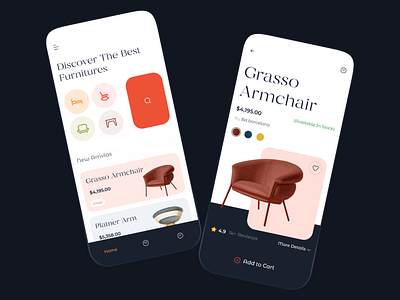 Furniture Store ecommerce app furniture store interior app ios app mobile app mobile ui design mobile ux design shopping app store