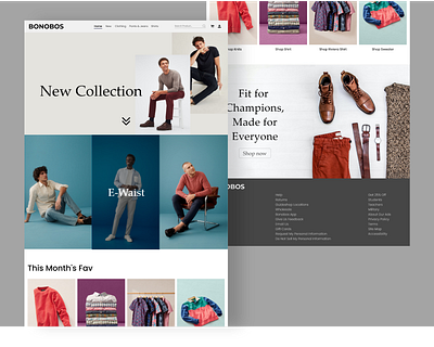 Redesign Bonobos Landing Page animation application apps design designer graphic design illustration minimal redesign ui web web design website website design