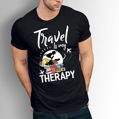 Travel is my therapy illustrator therapy travel traveling typography