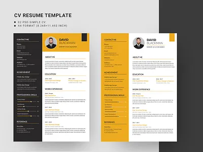 CV Resume Template clean creative cv doc docx infographic job manager microsoft minimalist modern professional resume template word
