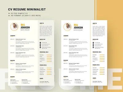 Minimalist Resume Template clean creative cv doc docx infographic job manager microsoft minimalist modern professional resume template word