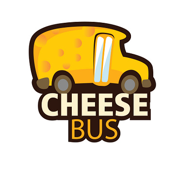 logo cheese bus restaurant branding design flat icon illustration logo vector