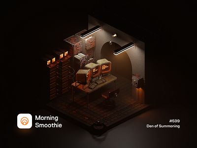 Den of Summoning 3d 3d art blender blender3d diorama grungy horror art illustration isometric isometric illustration low poly retro retro pc rust rusted rustic rusty space steam punk steampunk