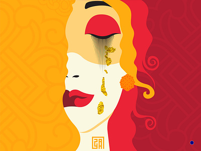 "Freya s Tears of Gold" Gustav Klimt abstract adobe illustrator art artist artwork artworks flat graphic gustavklimt illustrator minimal vector vector illustration vectorart