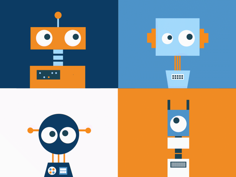 robots design illustration illustrations minimal motion design motion graphic vector