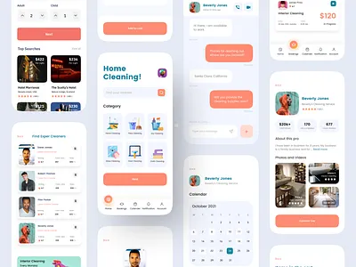 Cleaning Service Mobile App app app design app designer app ui booking system clean design clean ui cleaning cleaning app cleaning company cleaning service cleaning services devignedge freelancer home service home services ios app ios app design mhmanik02 ui