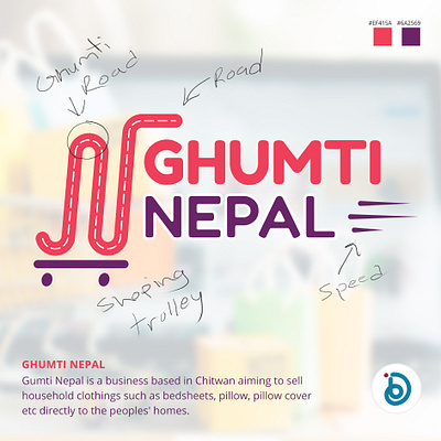 Ghumti Nepal - Designer Binod branding design branding design in nepal designer in nepal designer logo designer portfolio designerbinod digital art logo designer in nepal logodesign online shopping logo rebranding road logo shoppincart shopping logo