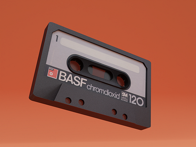 Audio Tape 3d 3d art blender blender3d colors cyclesrender design music render retro retro design