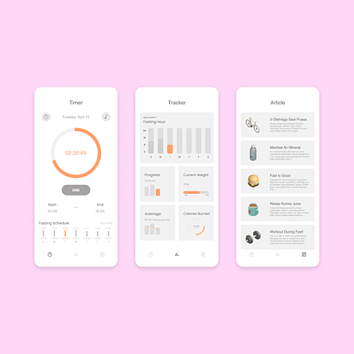Fasting App app design fasting fastingapp minimal simpleui ui uidesign uiux uiuxdesign uiuxdesigner ux