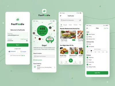 FastFoodie - Food Delivery App app app design best dribbble shot delivery delivery app delivery service food app mobile mobile app design online food online food delivery online food order restaurant restaurant app ui ux