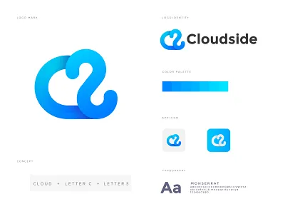 cloudside logo branding abcdefghijklm abstract app brand branding branding design c logo clouds concept creative icon lettering lettermark logo logo mark logos minimal modern nopqrstuvwxyz online