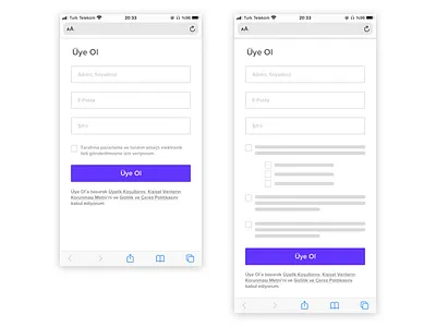 Mobile GDPR Wireframe Example gdpr kvkk login mobile signin wireframe