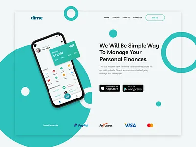 Dime Web Design app design illustration ui ux web