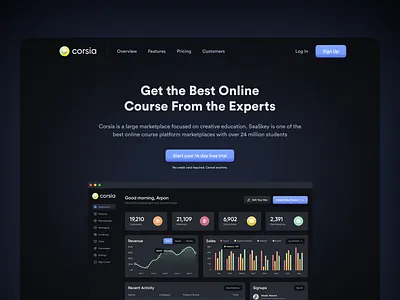 SaaS - Landing Page admin app clean dark app dark ui dashboard design edtech education interface minimal ui ux web website