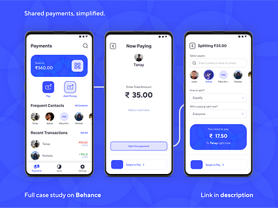 Shared Payments/E-wallet App app app design app ui appui bill splitting payment payment app ui uidesign ux uxdesign uxui